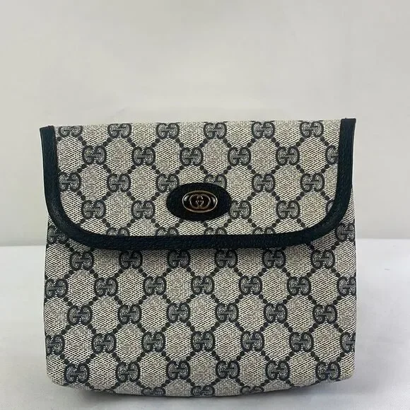 Gucci Small Vintage Blue Logo Clutch - Picture 1 of 9